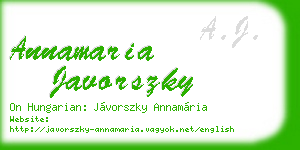 annamaria javorszky business card